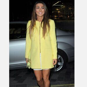 Zara Woman Coat with Pockets  Yellow Blazer